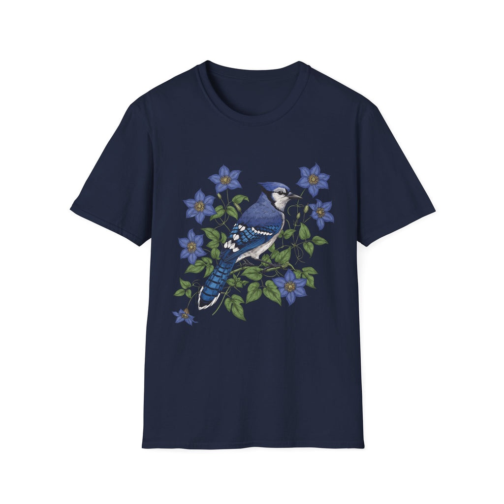 Blue Jay Floral Nature T-Shirt