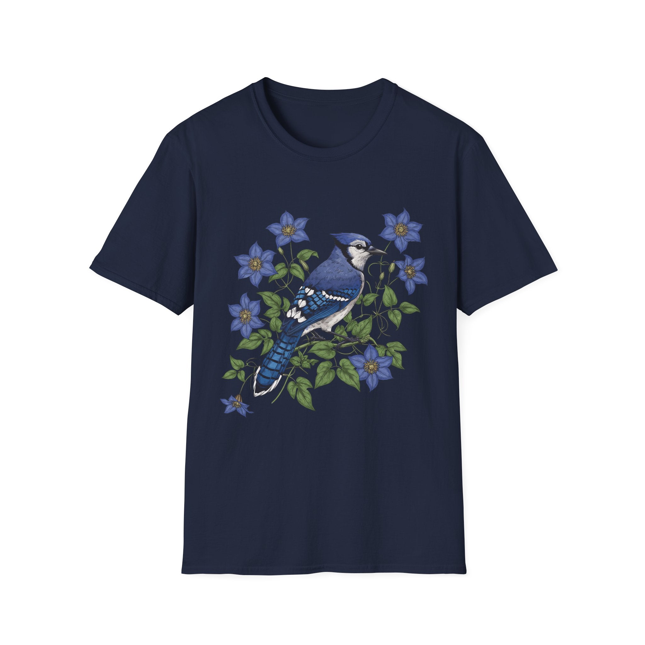 Blue Jay Floral Nature T-Shirt