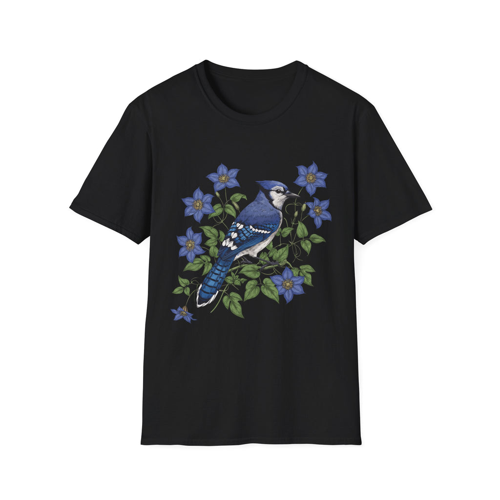 Blue Jay Floral Nature T-Shirt