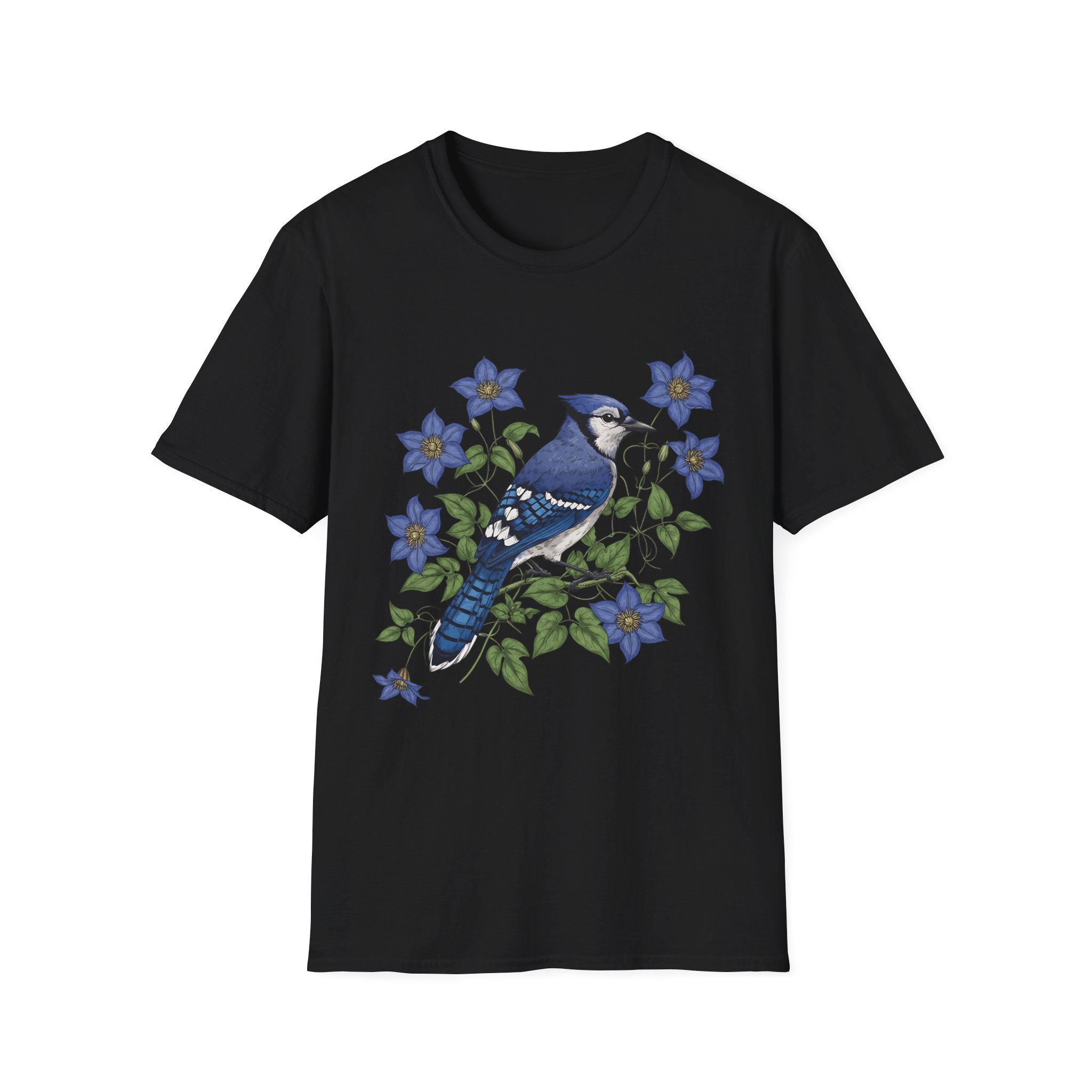 Blue Jay Floral Nature T-Shirt