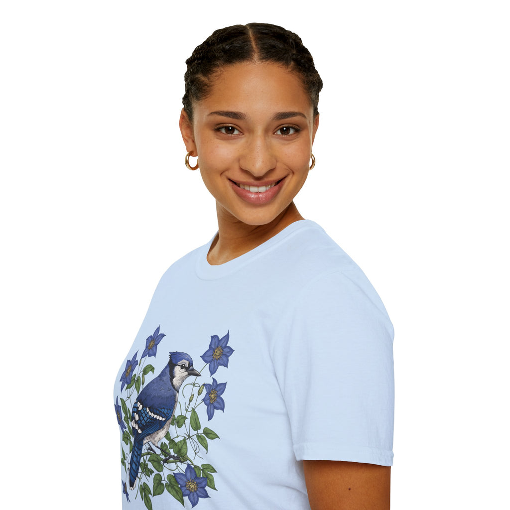 Blue Jay Floral Nature T-Shirt