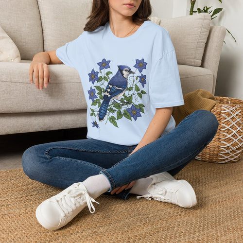 Blue Jay Floral Nature T-Shirt