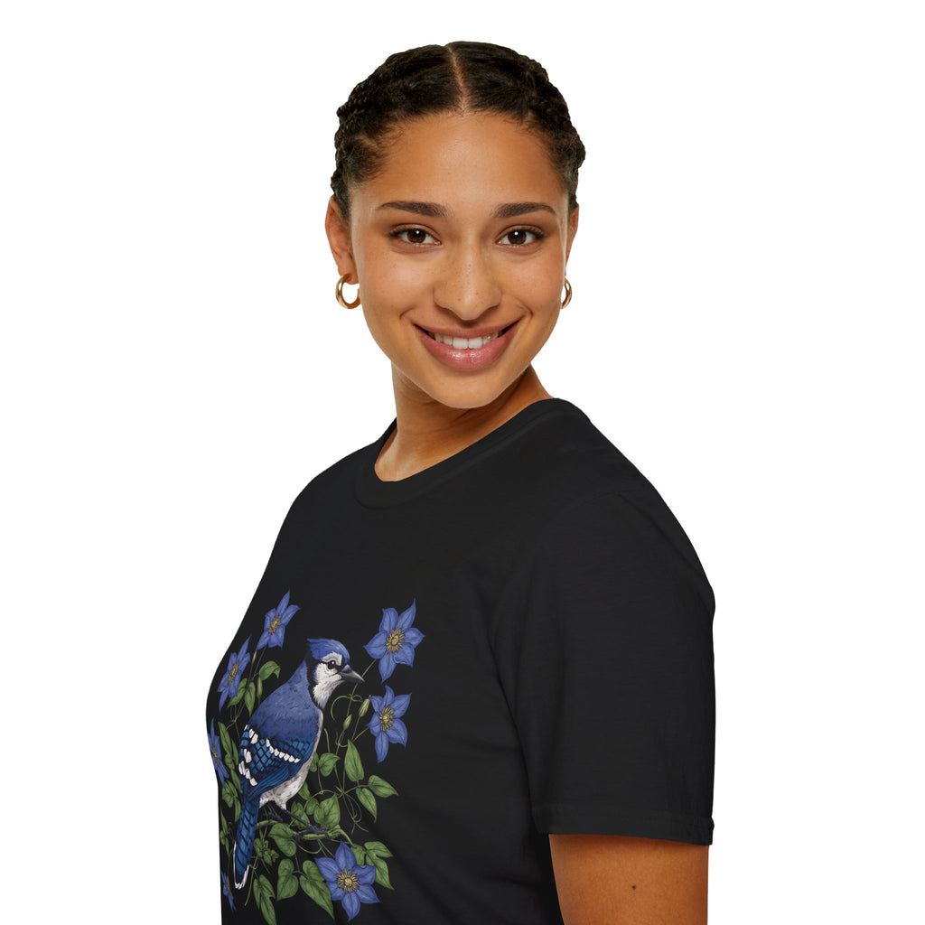 Blue Jay Floral Nature T-Shirt