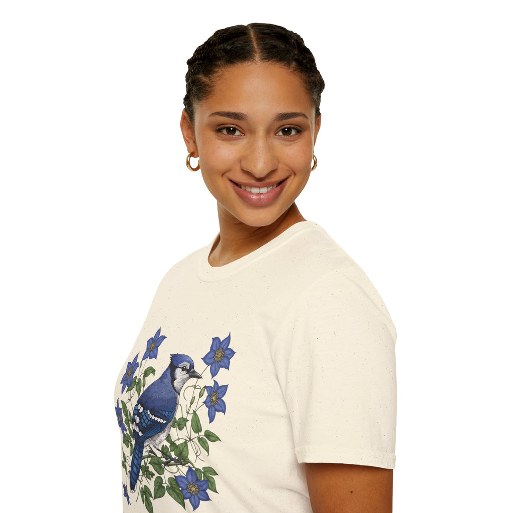 Blue Jay Floral Nature T-Shirt