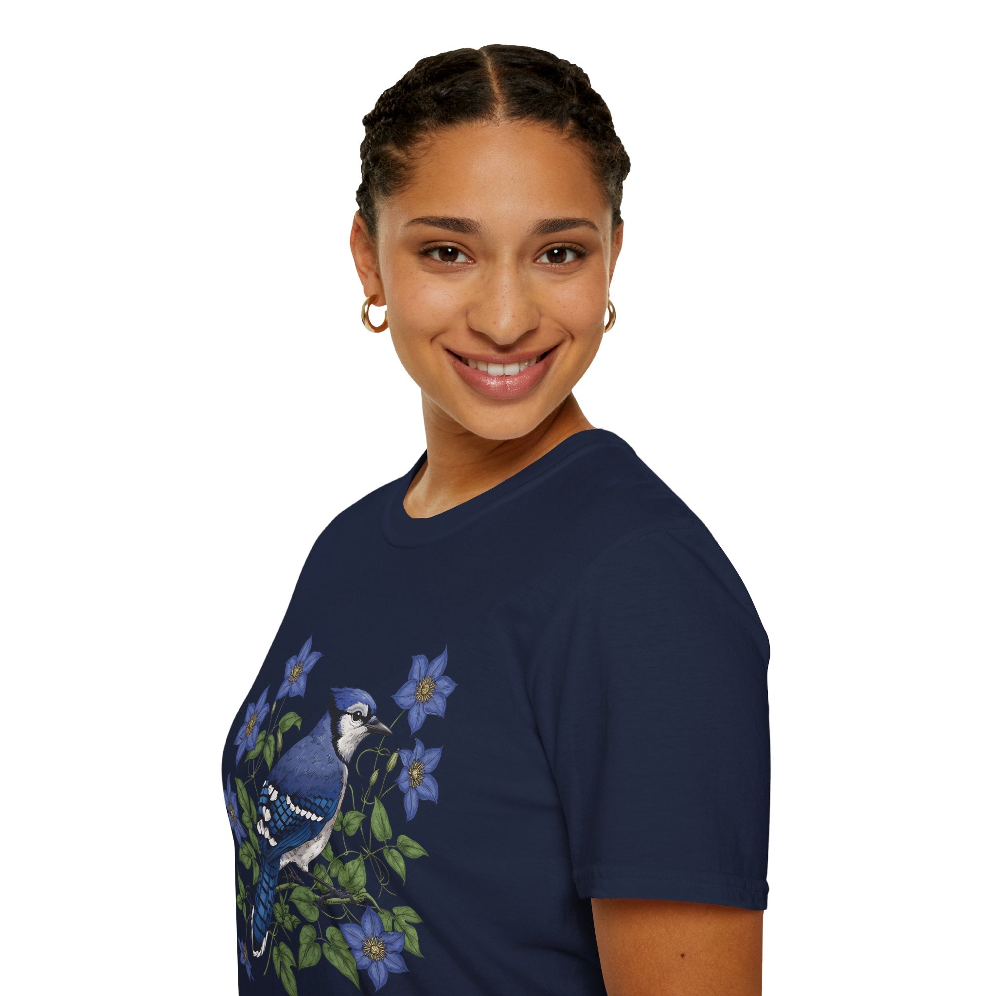 Blue Jay Floral Nature T-Shirt