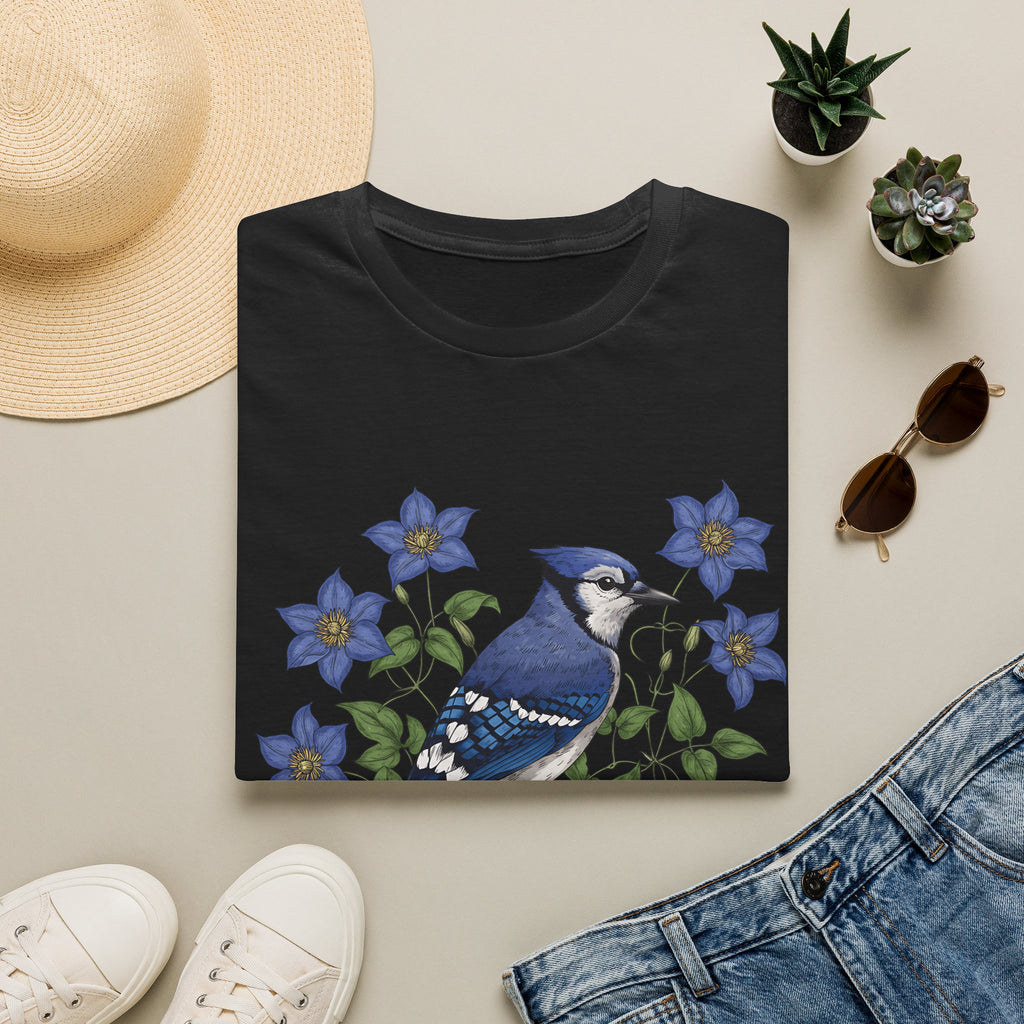 Blue Jay Floral Nature T-Shirt