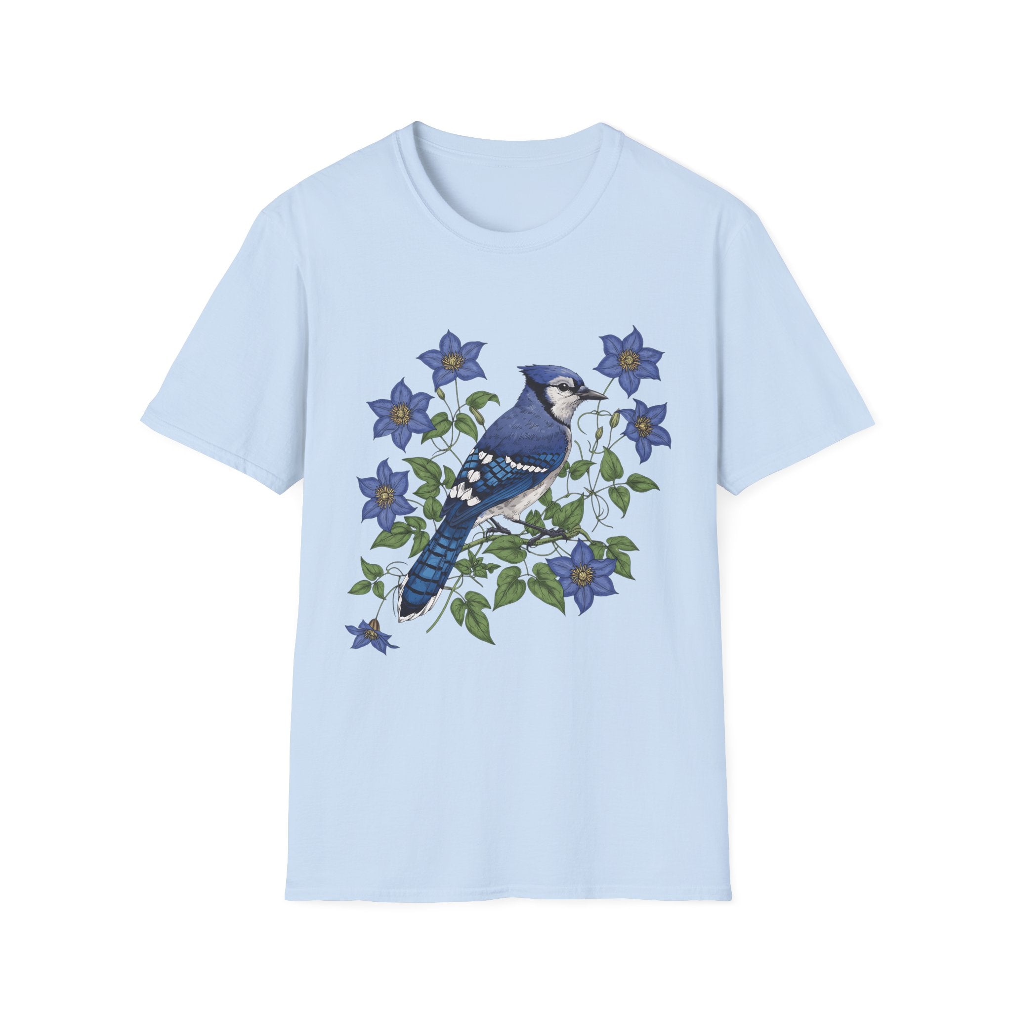 Blue Jay Floral Nature T-Shirt