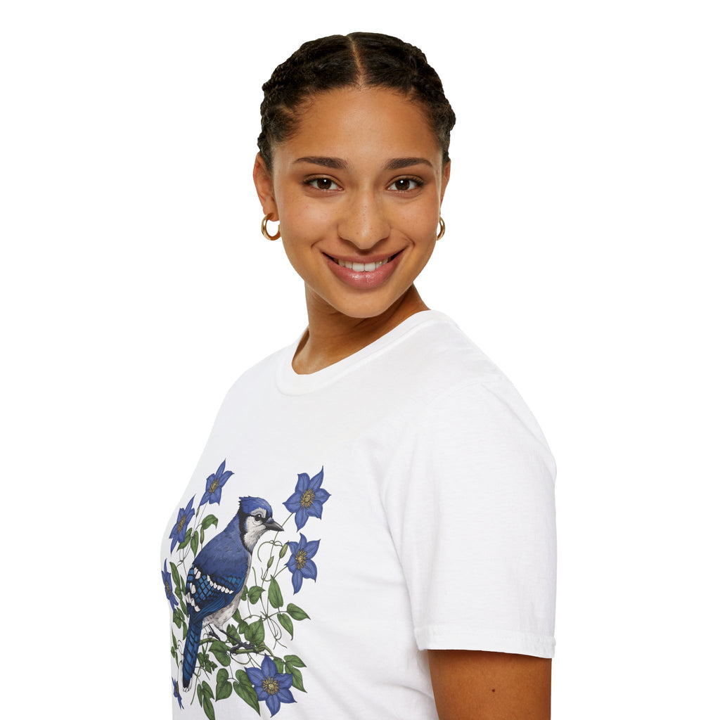 Blue Jay Floral Nature T-Shirt