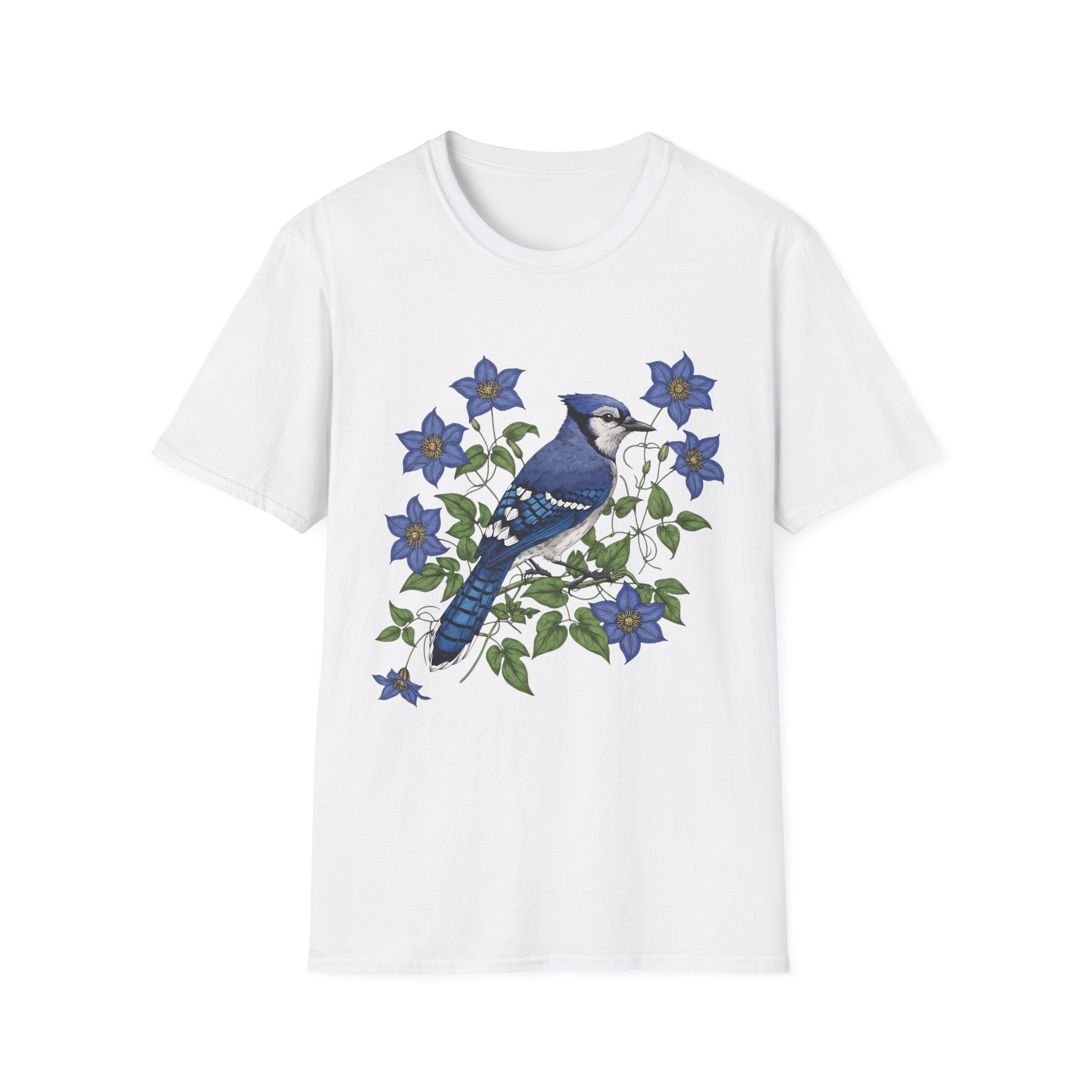 Blue Jay Floral Nature T-Shirt